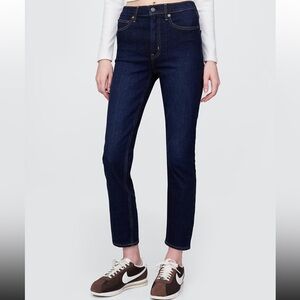 High Rise Vintage Slim Jeans Classic Dark Blue Women's Jeans